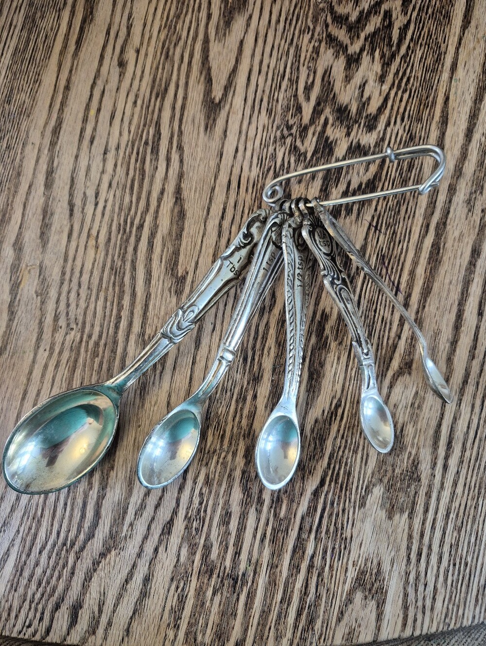Anthropologie Vintage-style Flatware Measuring Spoons On Safety Pin